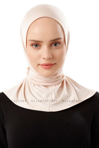 Sportif Plain - Beige Praktisch Viscose Hijab