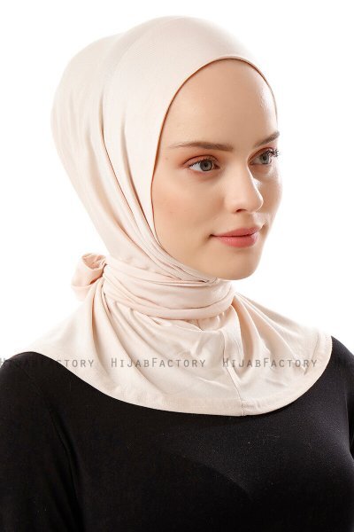 Sportif Plain - Beige Praktisch Viscose Hijab