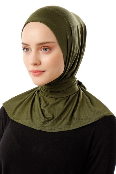Sportif Plain - Khaki Praktisch Viscose Hijab