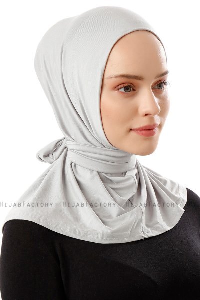 Sportif Plain - Hellgrau Praktisch Viscose Hijab