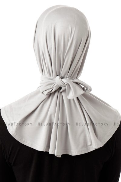 Sportif Plain - Hellgrau Praktisch Viscose Hijab