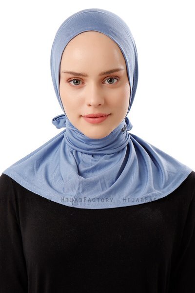 Sportif Plain - Indigo Praktisch Viscose Hijab