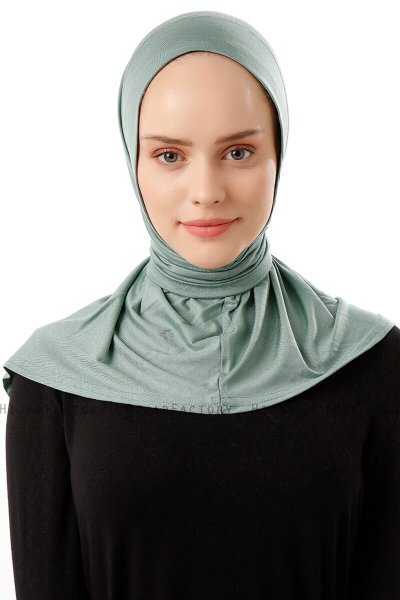 Sportif Plain - Grün Praktisch Viscose Hijab