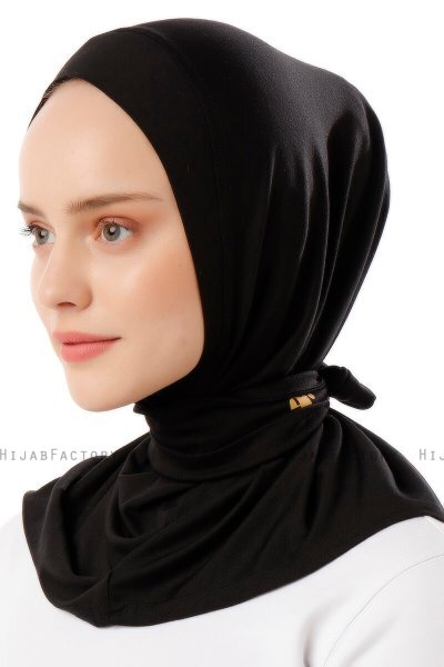 Sportif Cross - Schwarz & Gold Praktisch Viscose Hijab