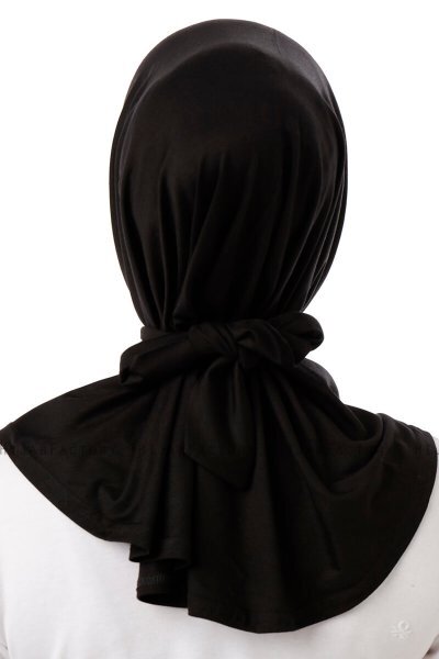 Sportif Cross - Schwarz & Hellgrau Praktisch Viscose Hijab