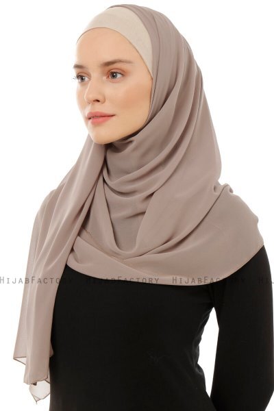 Alara Plain - Helltaupe One Piece Chiffon Hijab
