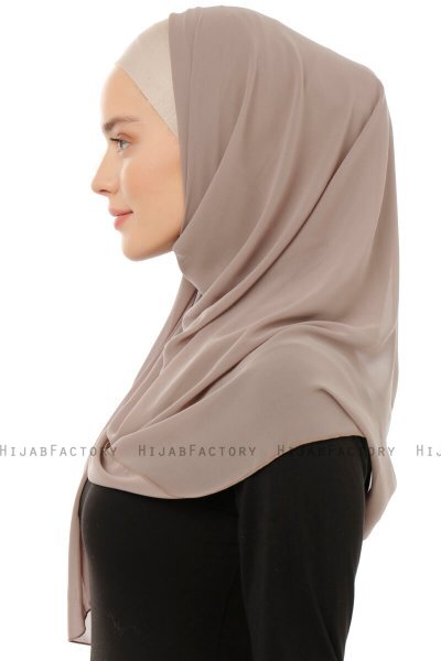 Alara Plain - Helltaupe One Piece Chiffon Hijab
