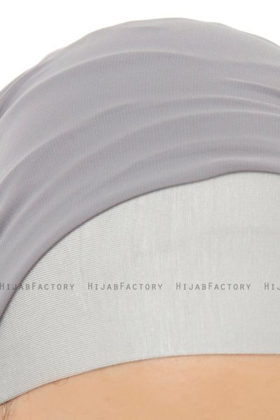 Alara Plain - Dunkelgrau One Piece Chiffon Hijab