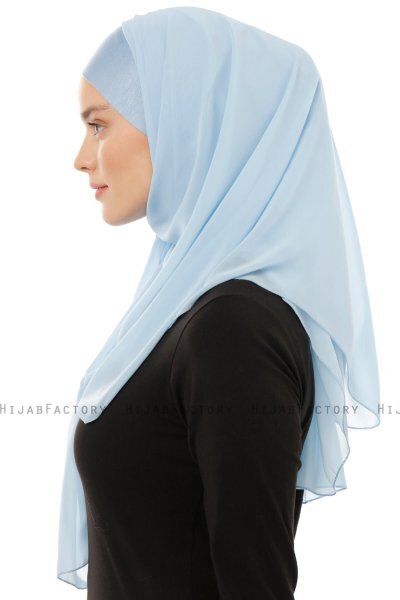 Alara Plain - Hellblau One Piece Chiffon Hijab