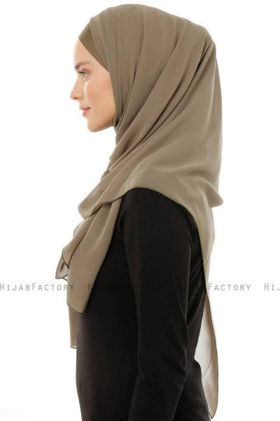 Alara Plain - Olivgrün One Piece Chiffon Hijab