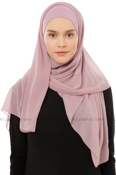 Alara Plain - Lila One Piece Chiffon Hijab