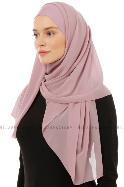 Alara Plain - Lila One Piece Chiffon Hijab