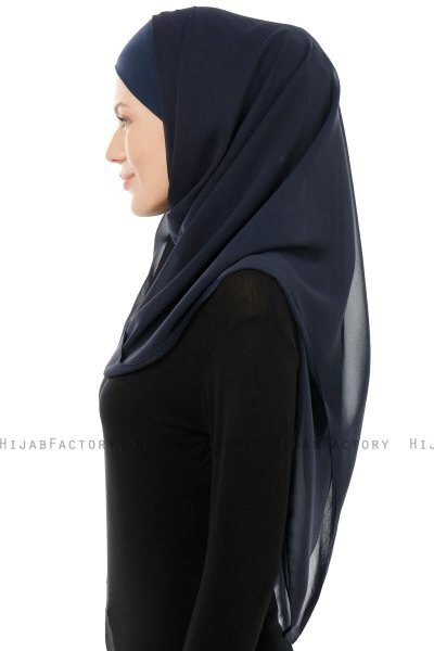 Alara Cross - Navy Blau One Piece Chiffon Hijab