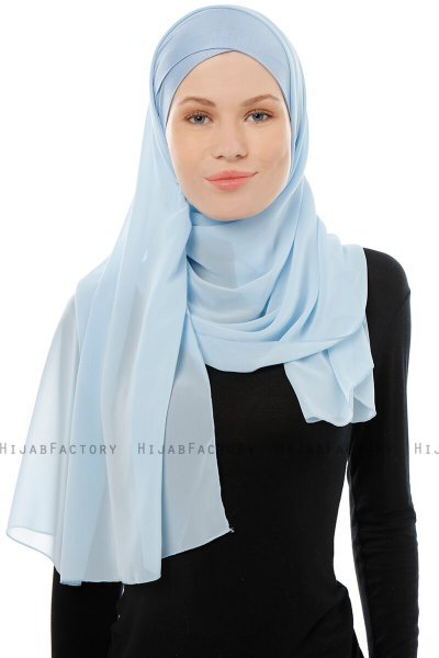 Alara Cross - Hellblau One Piece Chiffon Hijab