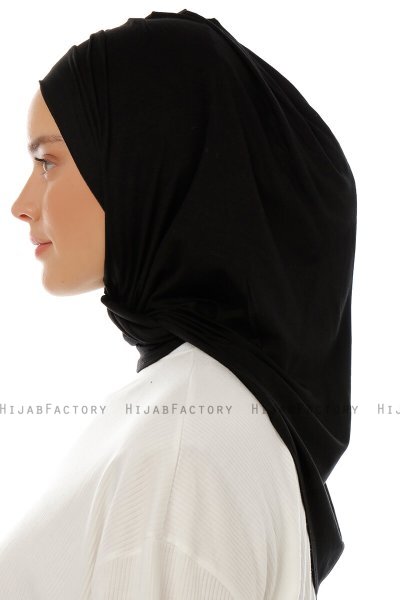 Isra Plain - Schwarz One-Piece Viscose Hijab