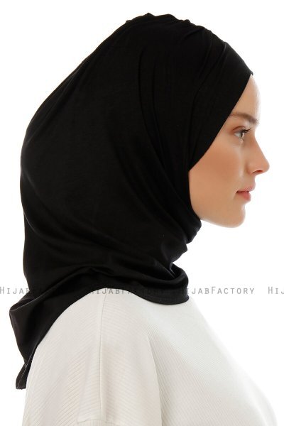 Isra Plain - Schwarz One-Piece Viscose Hijab