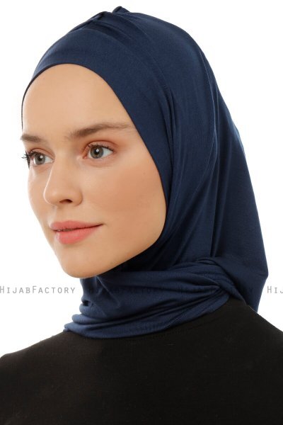 Isra Plain - Navy Blau One-Piece Viscose Hijab