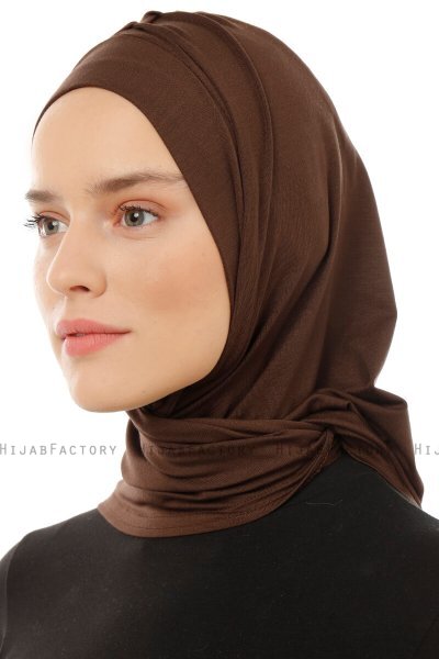 Isra Plain - Braun One-Piece Viscose Hijab