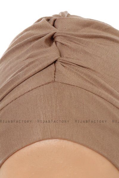 Isra Plain - Dunkeltaupe One-Piece Viscose Hijab