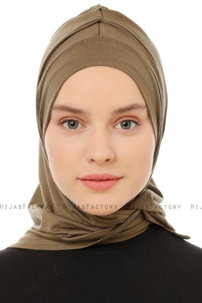 Isra Plain - Khaki One-Piece Viscose Hijab
