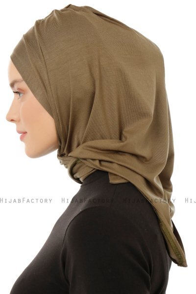 Isra Plain - Khaki One-Piece Viscose Hijab