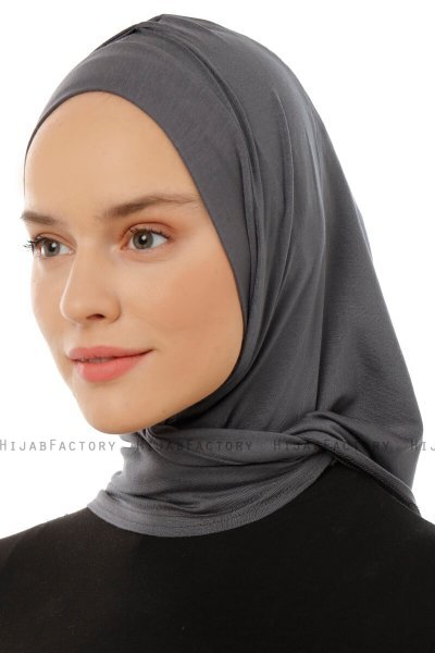 Isra Plain - Dunkelgrau One-Piece Viscose Hijab
