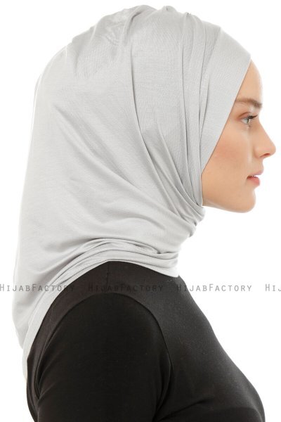 Isra Plain - Hellgrau One-Piece Viscose Hijab