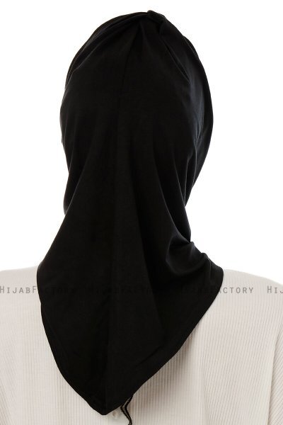 Isra Cross - Schwarz One-Piece Viscose Hijab