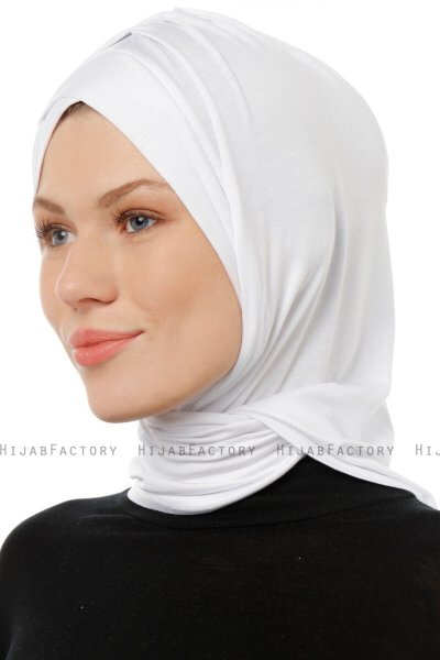 Isra Cross - Weiß One-Piece Viscose Hijab