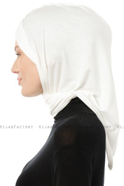 Isra Cross - Creme One-Piece Viscose Hijab