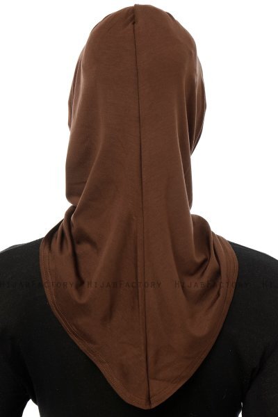 Isra Cross - Braun One-Piece Viscose Hijab