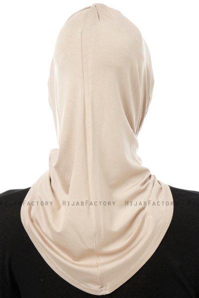 Isra Cross - Helltaupe One-Piece Viscose Hijab