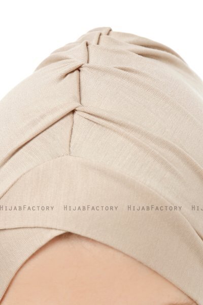 Isra Cross - Helltaupe One-Piece Viscose Hijab