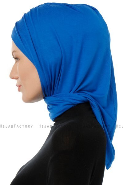 Isra Cross - Blau One-Piece Viscose Hijab