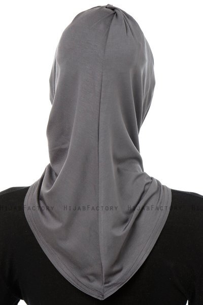 Isra Cross - Dunkelgrau One-Piece Viscose Hijab