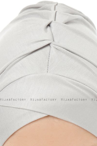 Isra Cross - Hellgrau One-Piece Viscose Hijab