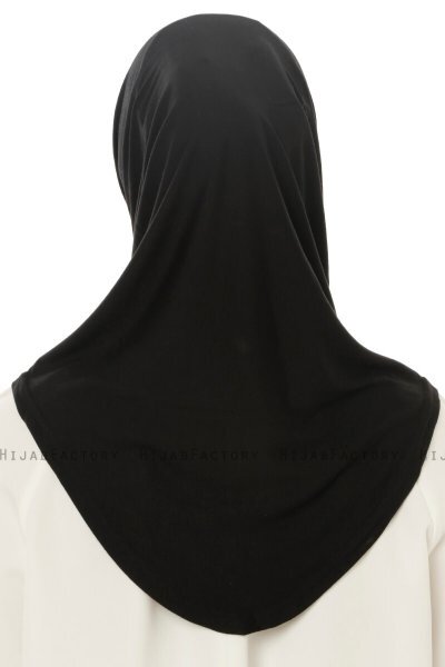 Hanfendy Plain Logo - Schwarz One-Piece Hijab