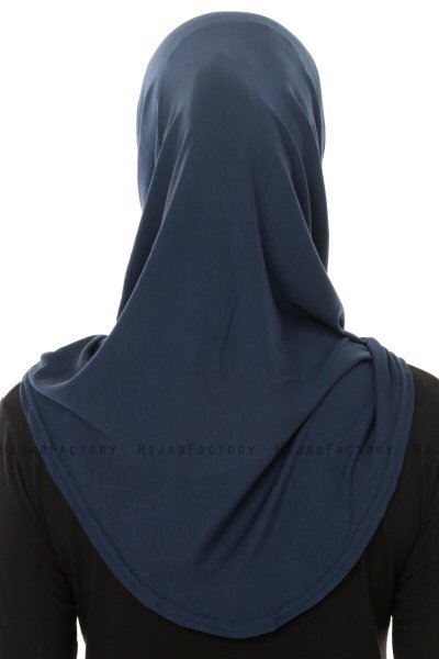 Hanfendy Plain Logo - Navy Blau One-Piece Hijab