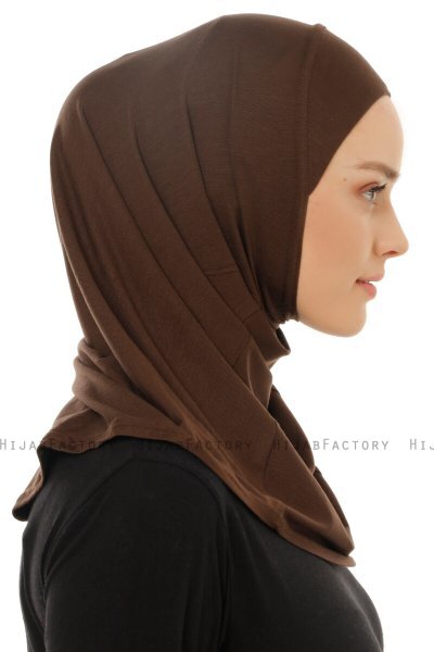 Hanfendy Plain Logo - Braun One-Piece Hijab