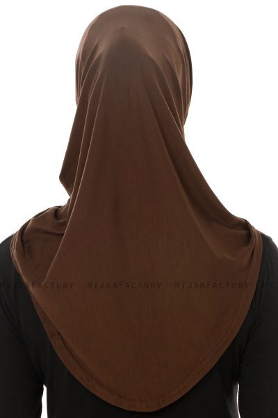 Hanfendy Plain Logo - Braun One-Piece Hijab