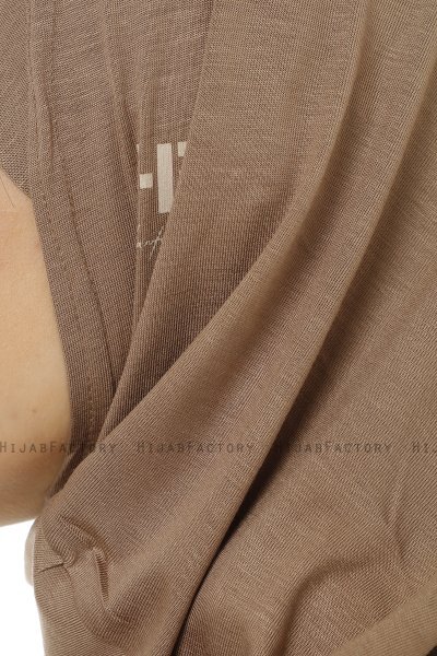Hanfendy Plain Logo - Dunkeltaupe One-Piece Hijab