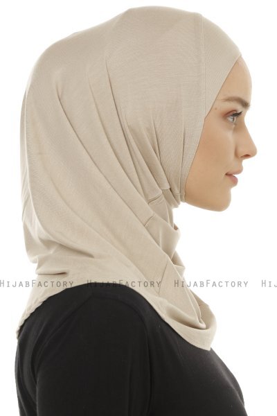 Hanfendy Plain Logo - Helltaupe One-Piece Hijab