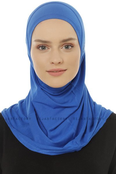 Hanfendy Plain Logo - Blau One-Piece Hijab