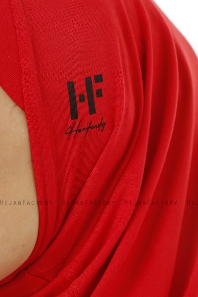 Hanfendy Plain Logo - Rot One-Piece Hijab