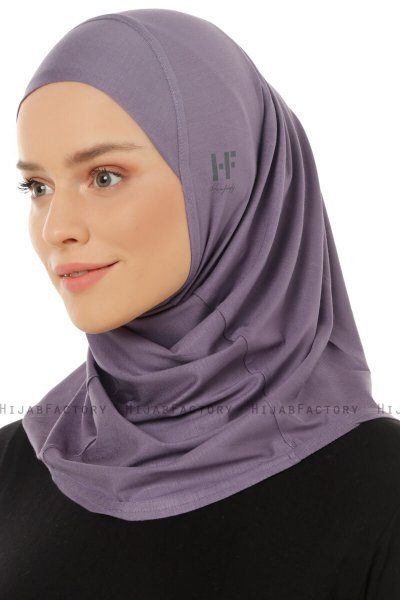 Hanfendy Plain Logo - Dunkelviolett One-Piece Hijab