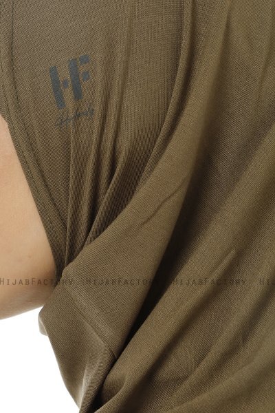 Hanfendy Plain Logo - Khaki One-Piece Hijab