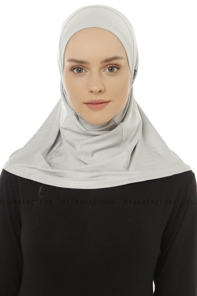 Hanfendy Plain Logo - Hellgrau One-Piece Hijab