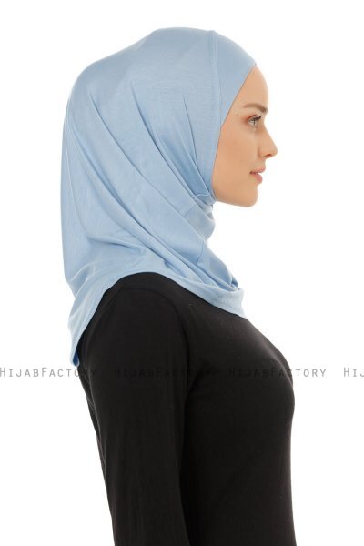 Hanfendy Plain Logo - Hellblau One-Piece Hijab
