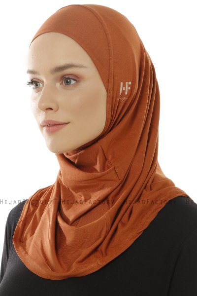 Hanfendy Plain Logo - Ziegelrot One-Piece Hijab