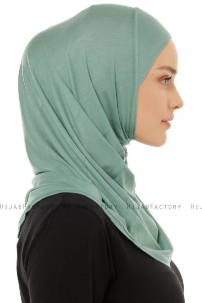 Hanfendy Plain Logo - Grün One-Piece Hijab